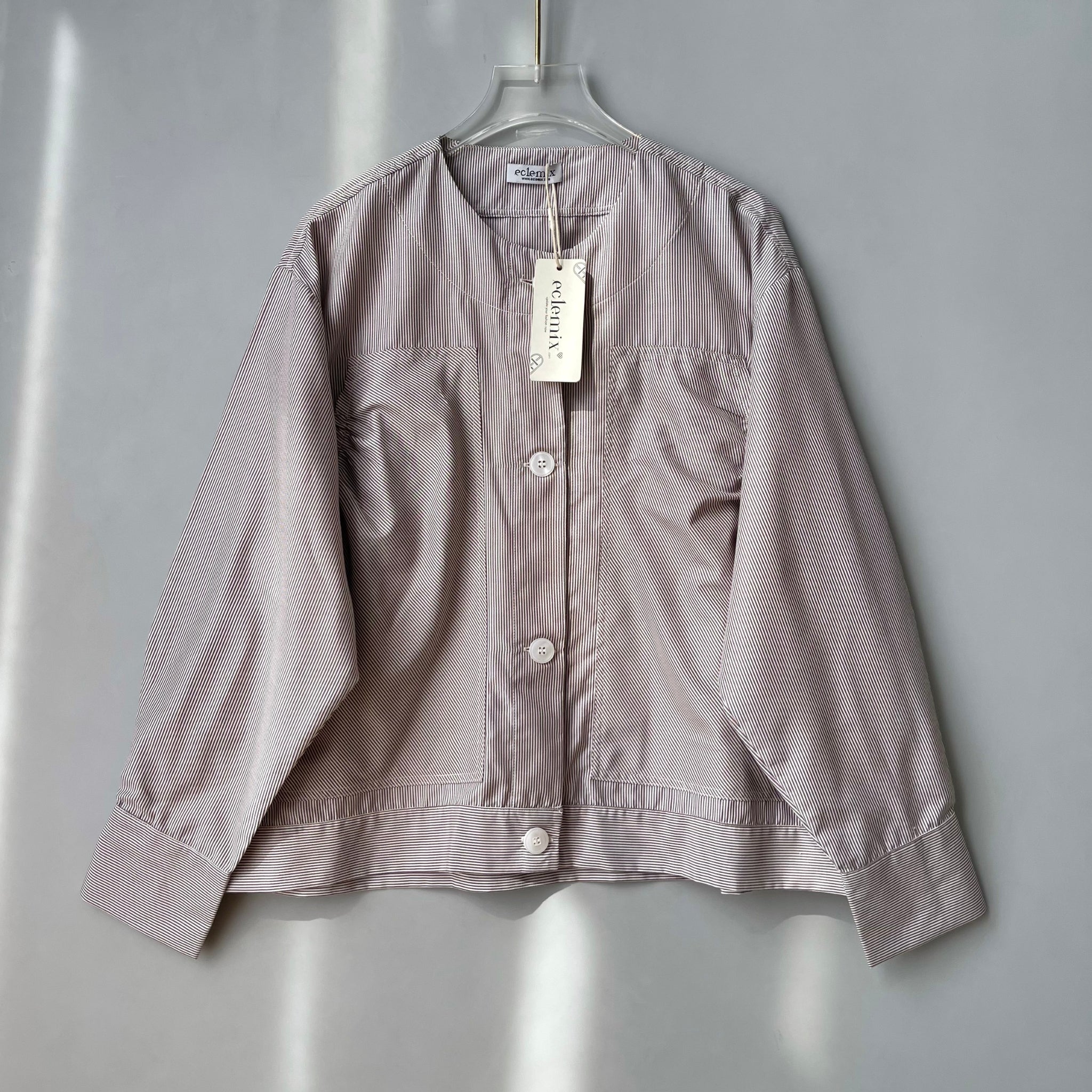 Image of Eclemix Top Alexa Skipper Shirt | Atasan Wanita Kemeja Motif Stripes Salur